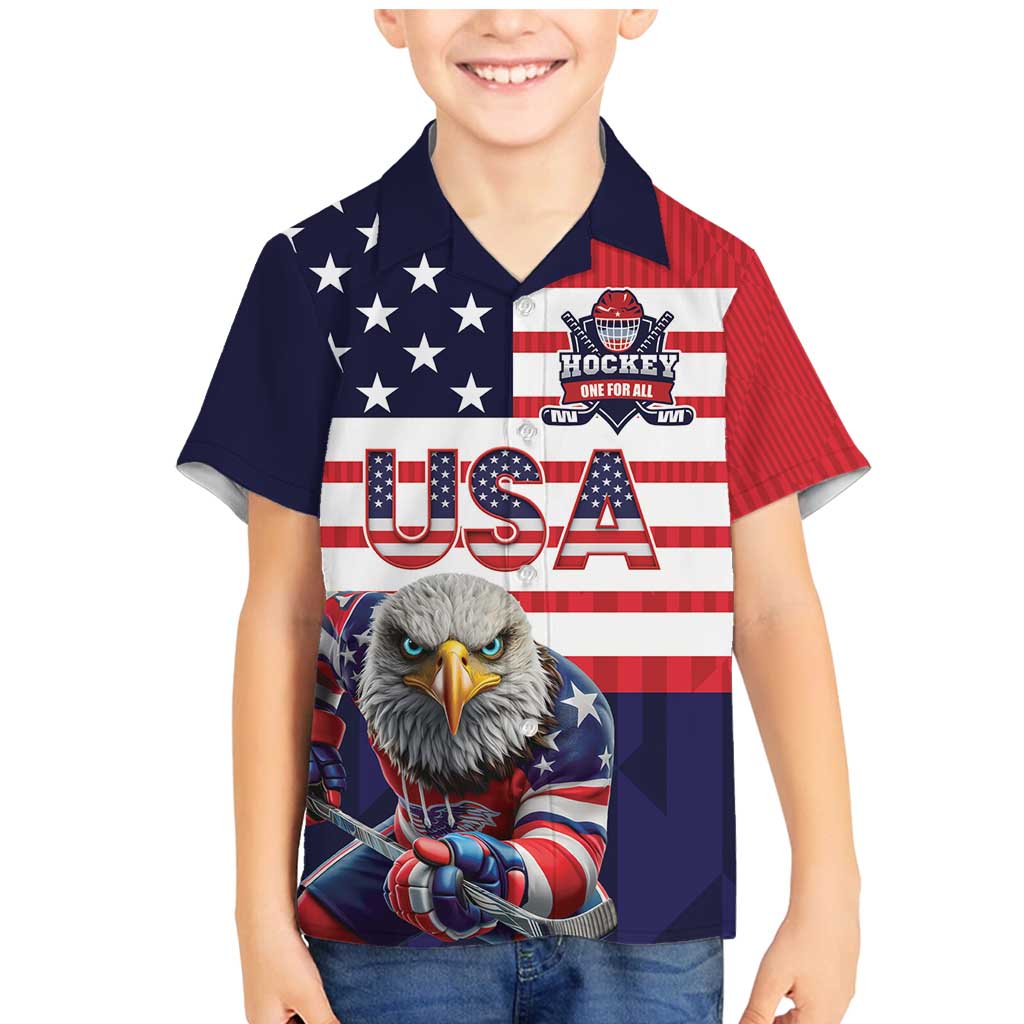 United States Ice Hockey Custom Family Matching Mermaid Dress and Hawaiian Shirt Team USA One For All