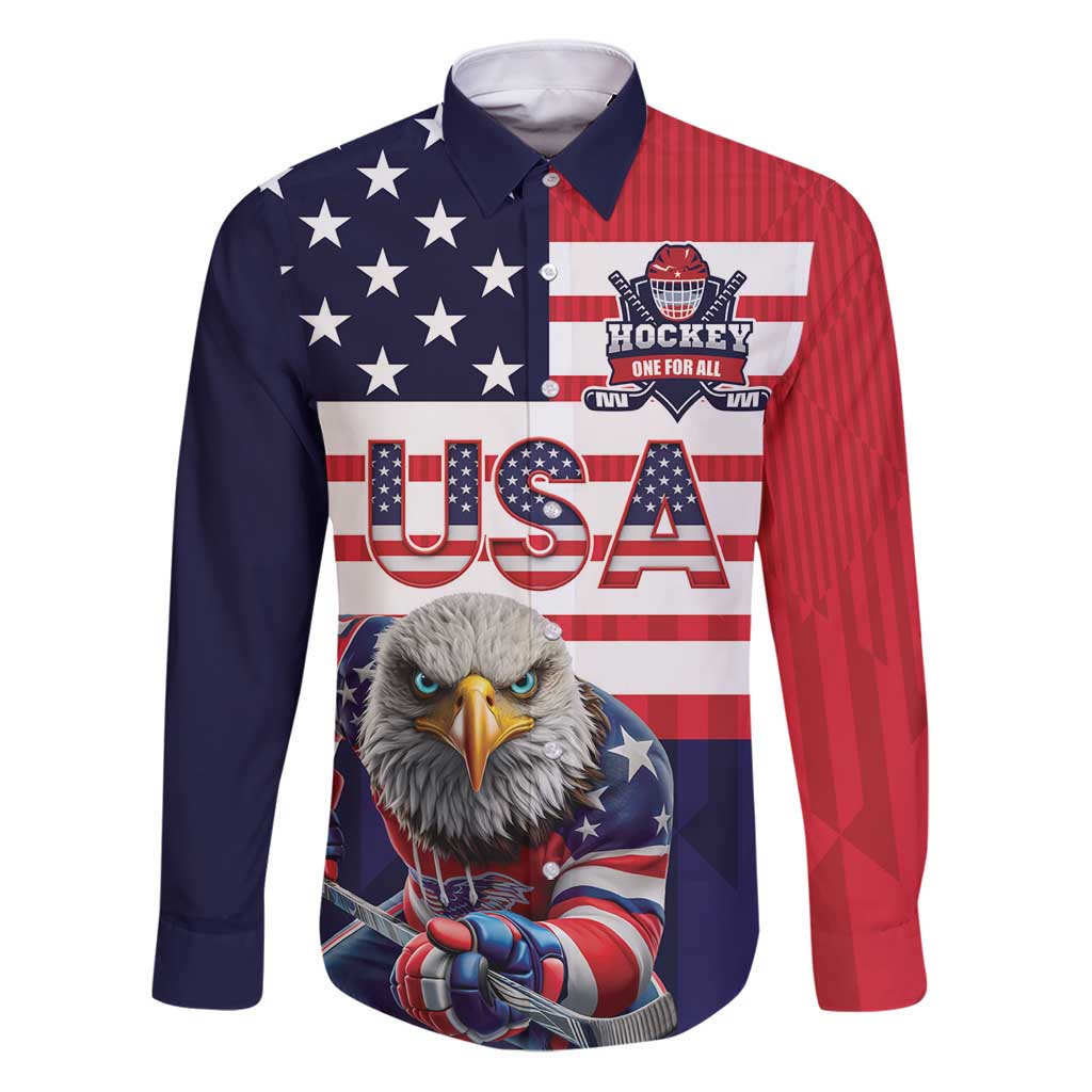 United States Ice Hockey Custom Family Matching Puletasi and Hawaiian Shirt Team USA One For All