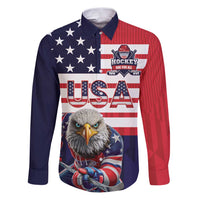 United States Ice Hockey Custom Family Matching Puletasi and Hawaiian Shirt Team USA One For All