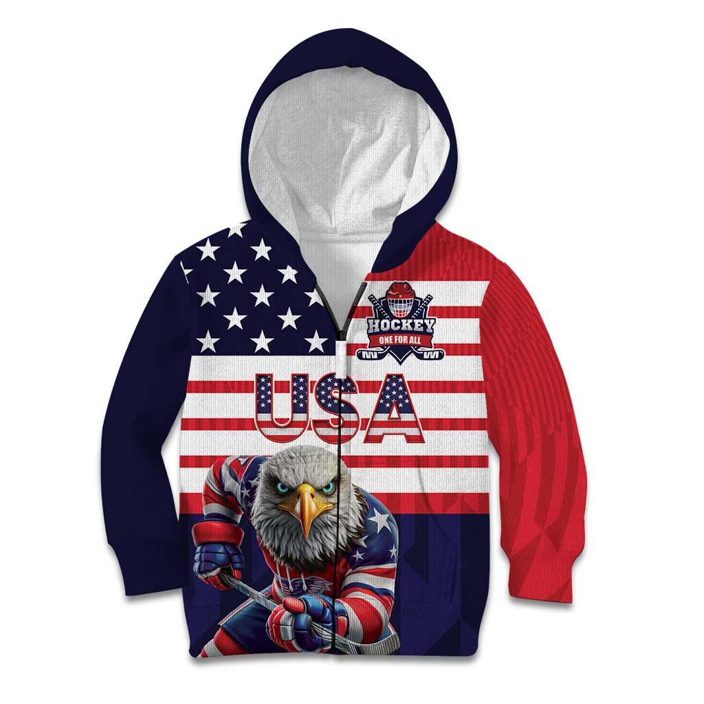 United States Ice Hockey Custom Kid Hoodie Team USA One For All