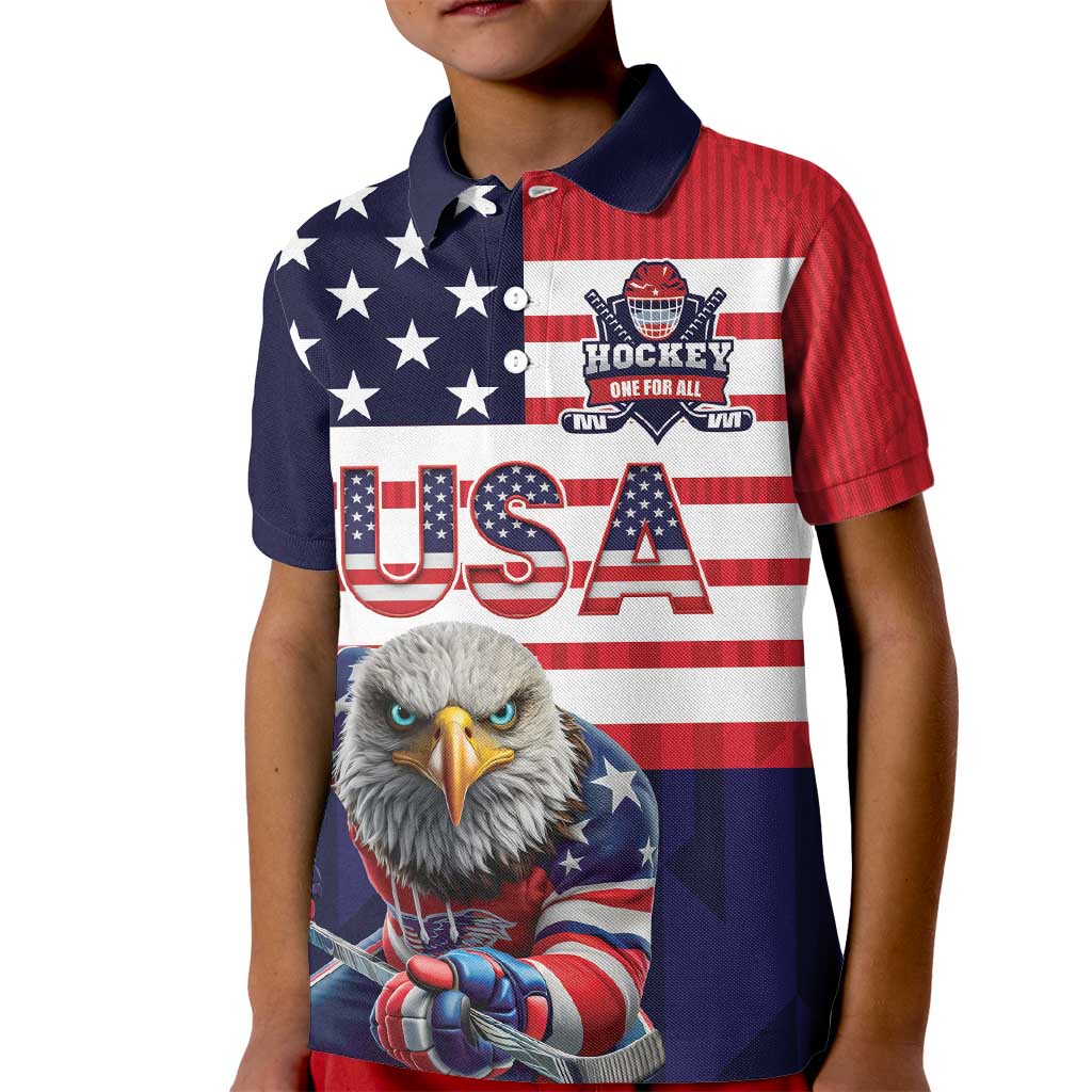United States Ice Hockey Custom Kid Polo Shirt Team USA One For All