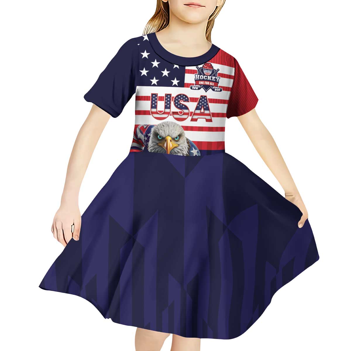 United States Ice Hockey Custom Kid Short Sleeve Dress Team USA One For All