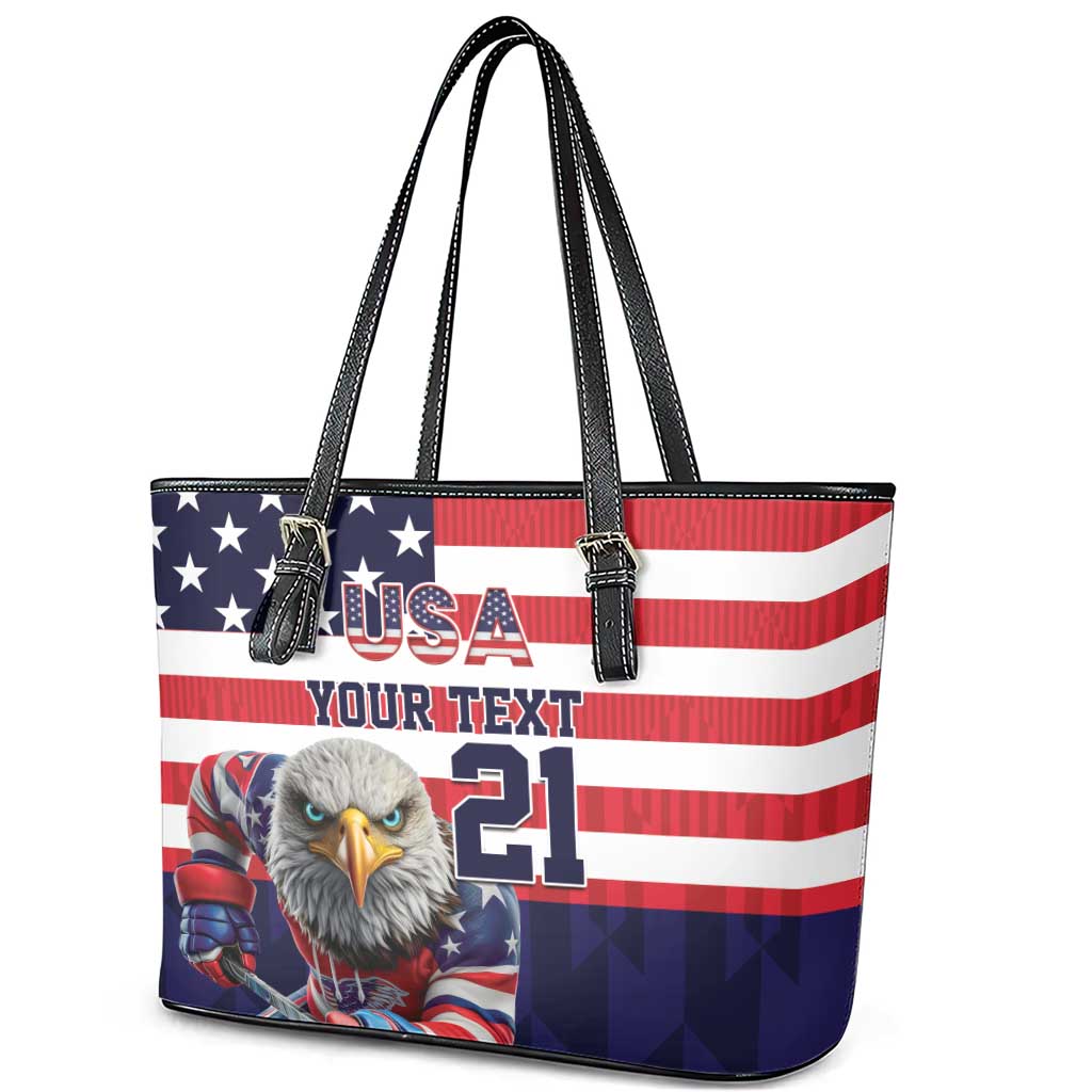 United States Ice Hockey Custom Leather Tote Bag Team USA One For All