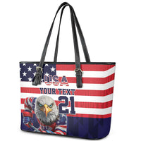 United States Ice Hockey Custom Leather Tote Bag Team USA One For All
