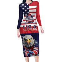 United States Ice Hockey Custom Long Sleeve Bodycon Dress Team USA One For All