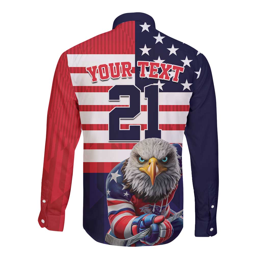 United States Ice Hockey Custom Long Sleeve Button Shirt Team USA One For All