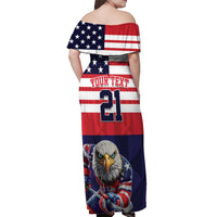 United States Ice Hockey Custom Off Shoulder Maxi Dress Team USA One For All