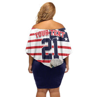 United States Ice Hockey Custom Off Shoulder Short Dress Team USA One For All