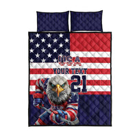 United States Ice Hockey Custom Quilt Bed Set Team USA One For All