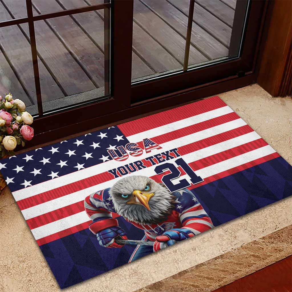 United States Ice Hockey Custom Rubber Doormat Team USA One For All