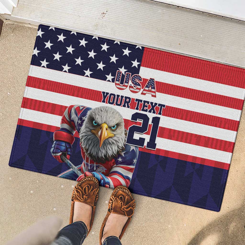 United States Ice Hockey Custom Rubber Doormat Team USA One For All