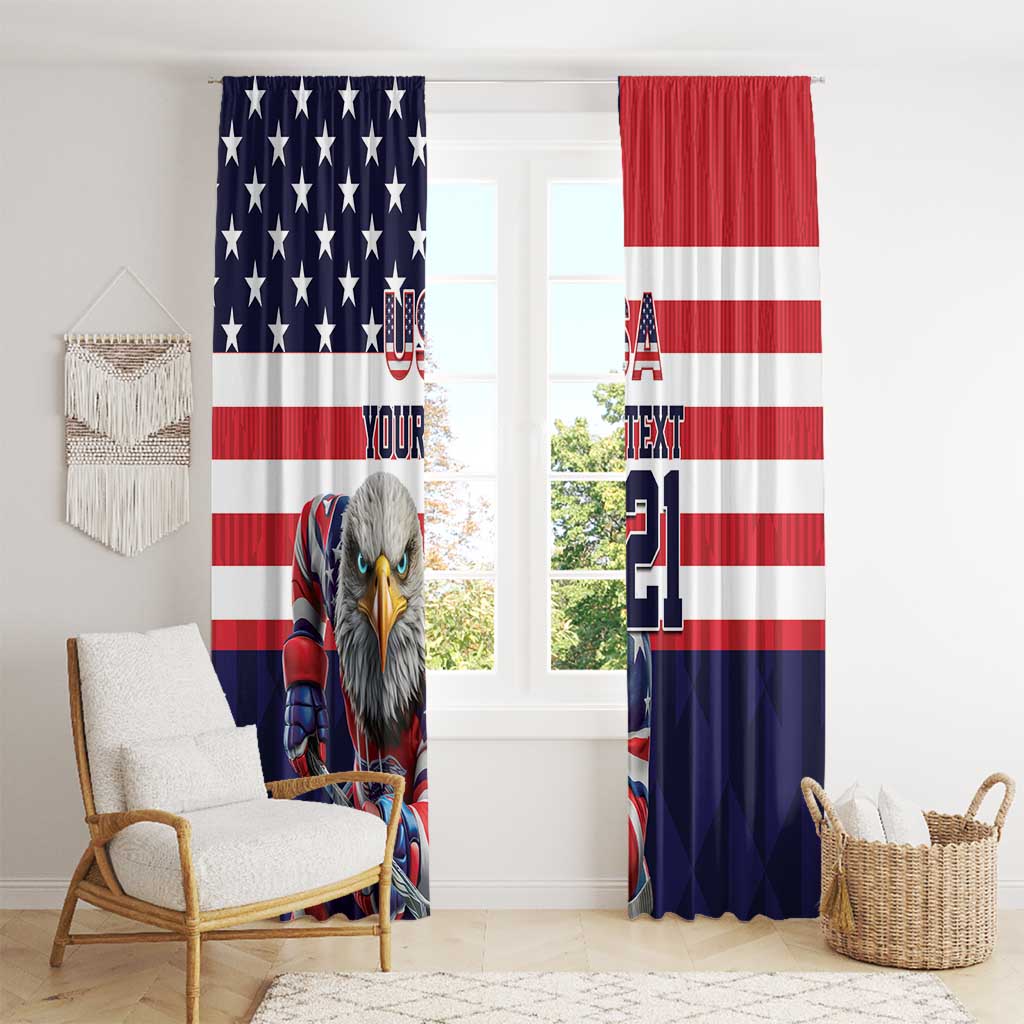 United States Ice Hockey Custom Window Curtain Team USA One For All