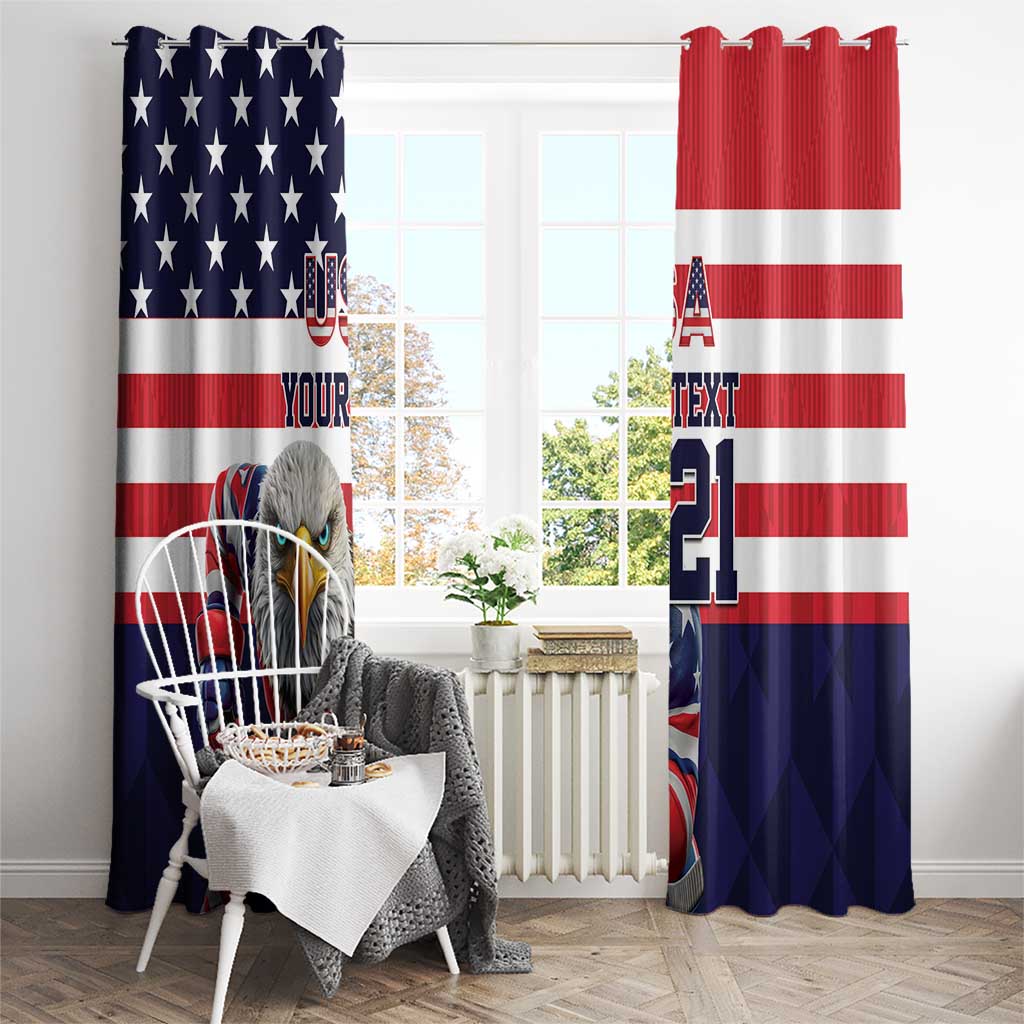 United States Ice Hockey Custom Window Curtain Team USA One For All