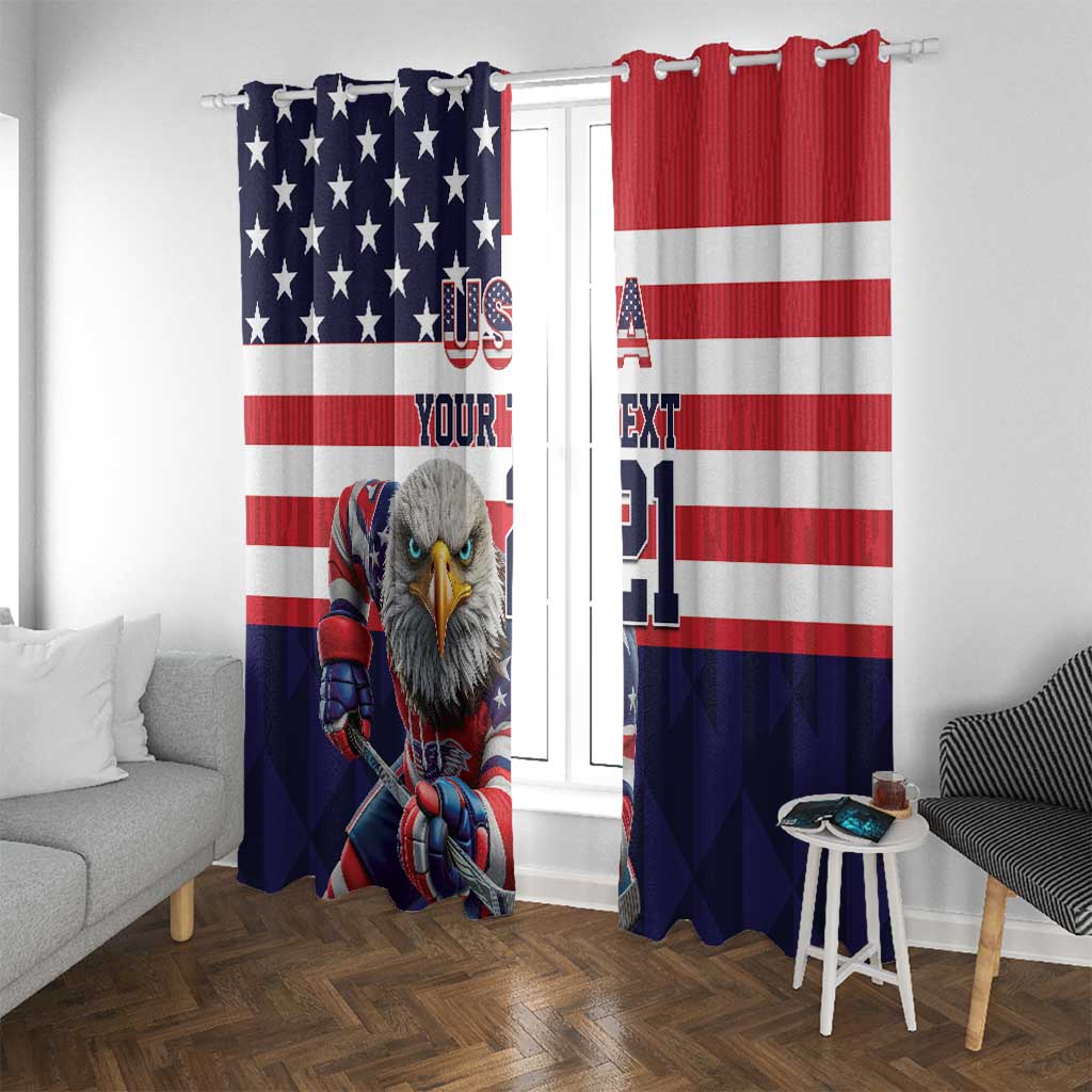 United States Ice Hockey Custom Window Curtain Team USA One For All