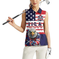 United States Ice Hockey Custom Women Sleeveless Polo Shirt Team USA One For All