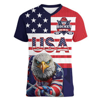 United States Ice Hockey Custom Women V-Neck T-Shirt Team USA One For All