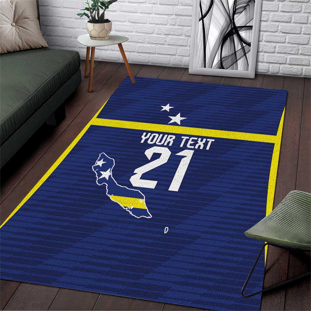 Personalized Curacao Sailboat Area Rug Tropical Beach Sunset