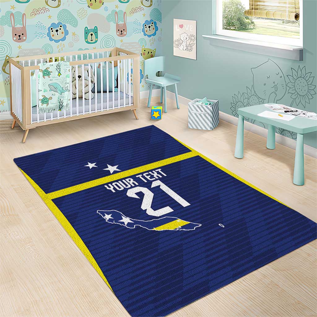 Personalized Curacao Sailboat Area Rug Tropical Beach Sunset