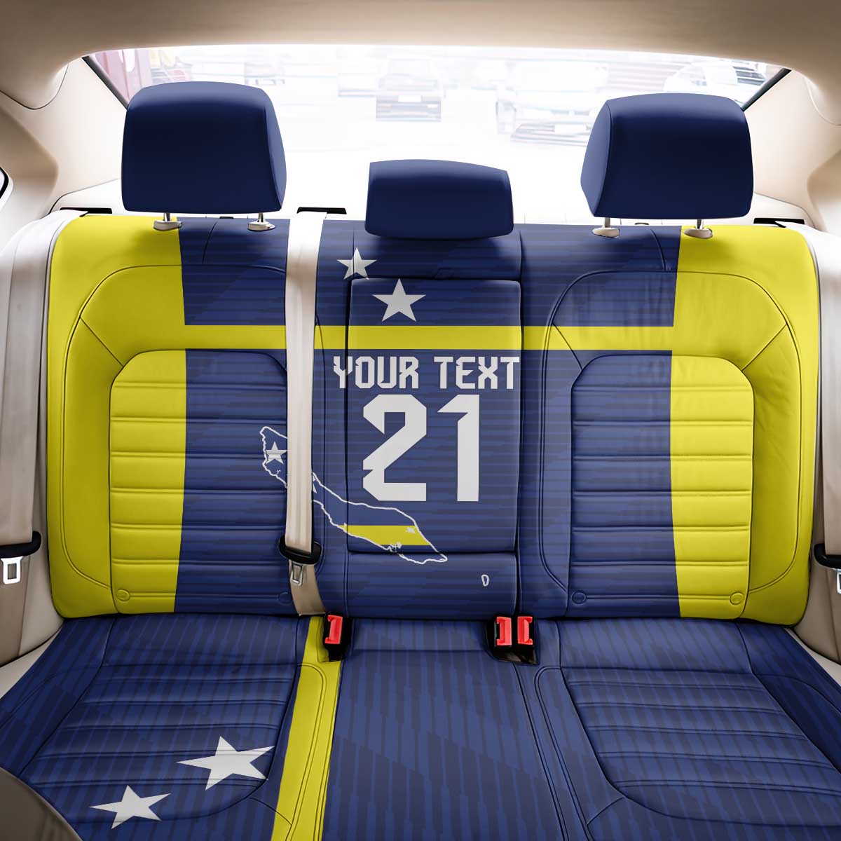 Personalized Curacao Sailboat Back Car Seat Cover Tropical Beach Sunset