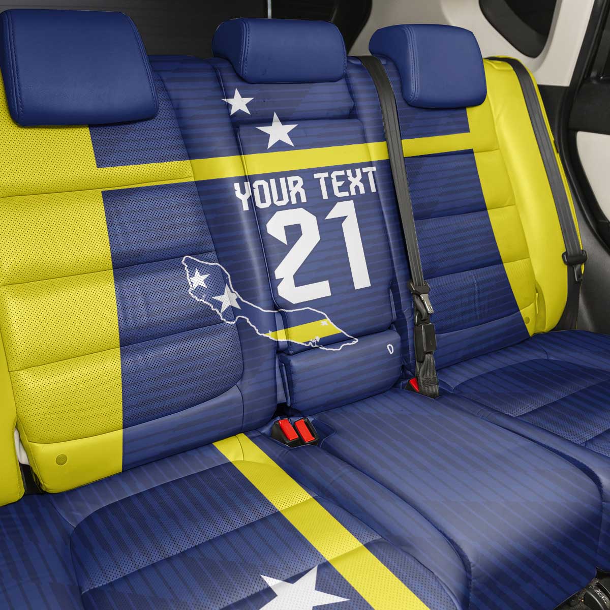 Personalized Curacao Sailboat Back Car Seat Cover Tropical Beach Sunset