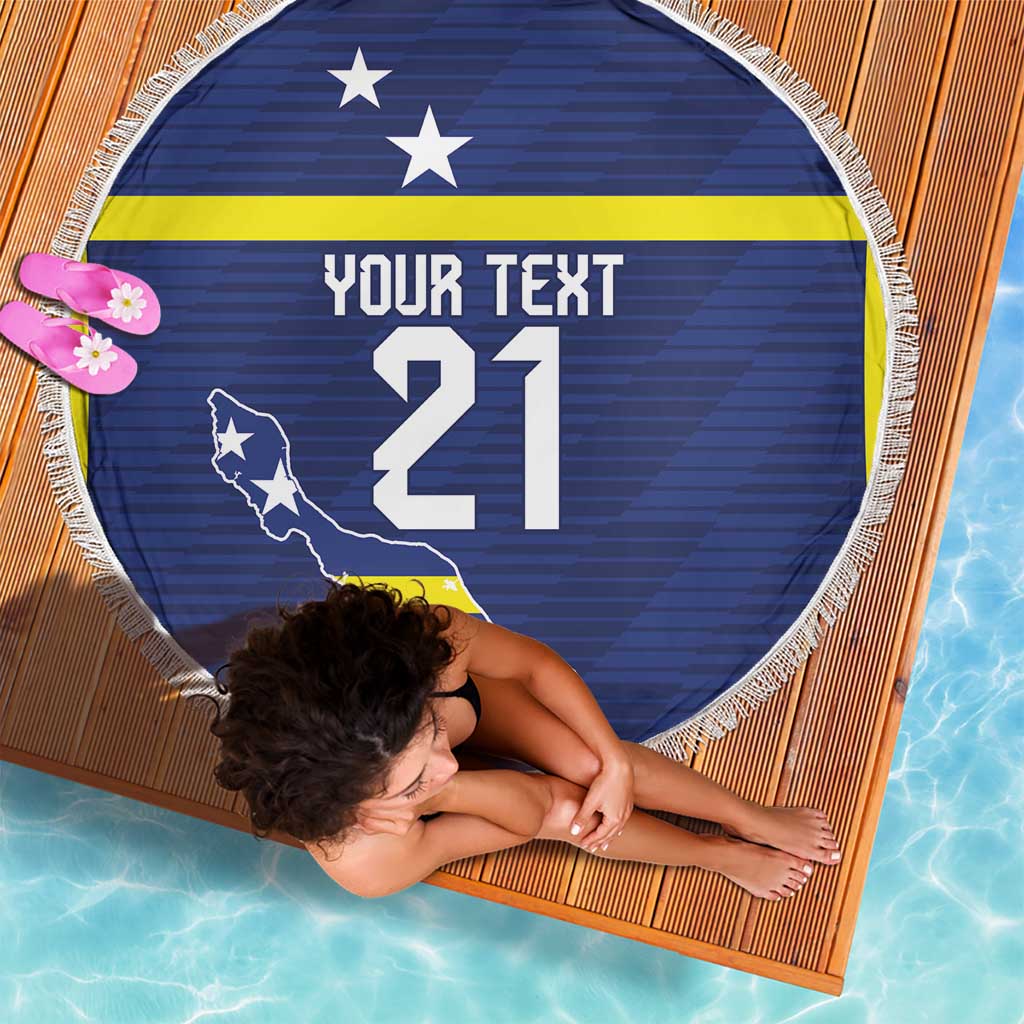 Personalized Curacao Sailboat Beach Blanket Tropical Beach Sunset