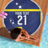 Personalized Curacao Sailboat Beach Blanket Tropical Beach Sunset