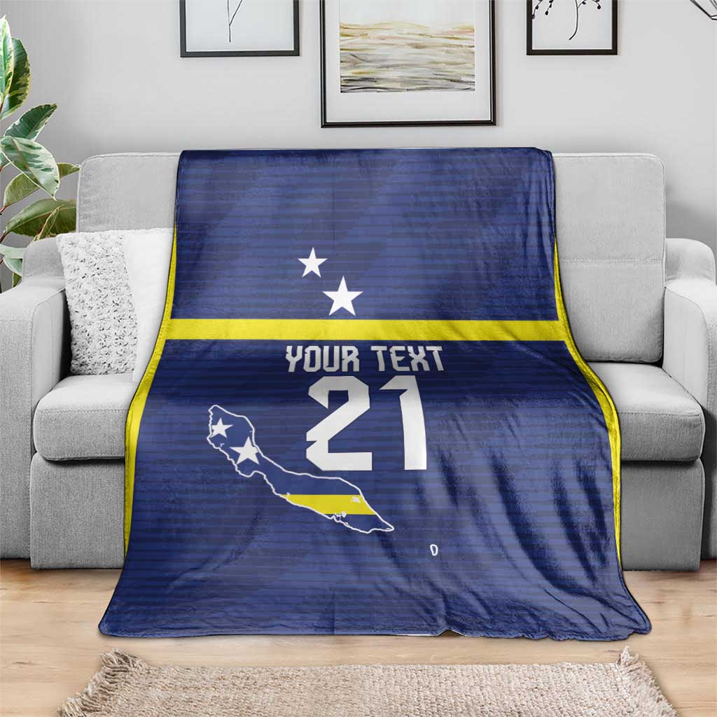 Personalized Curacao Sailboat Blanket Tropical Beach Sunset