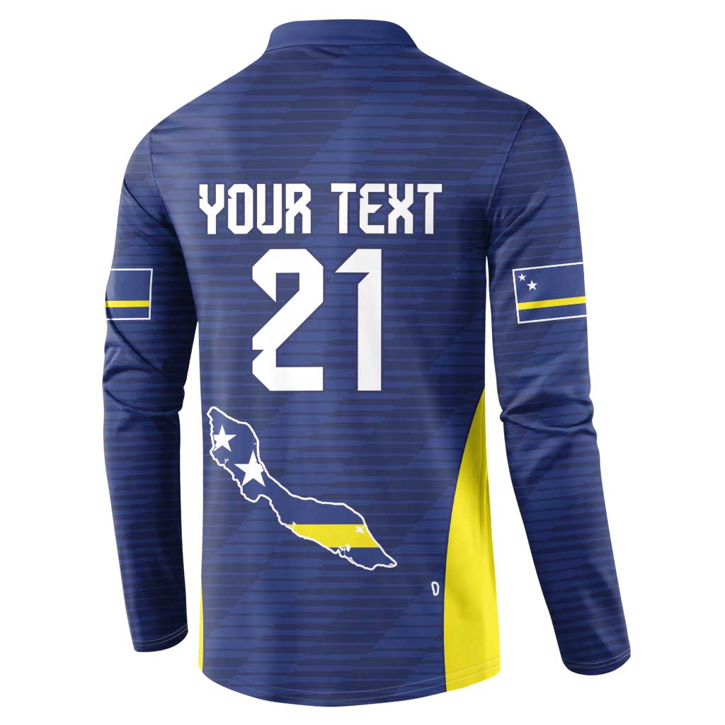 Personalized Curacao Sailboat Button Sweatshirt Tropical Beach Sunset