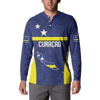 Personalized Curacao Sailboat Button Sweatshirt Tropical Beach Sunset