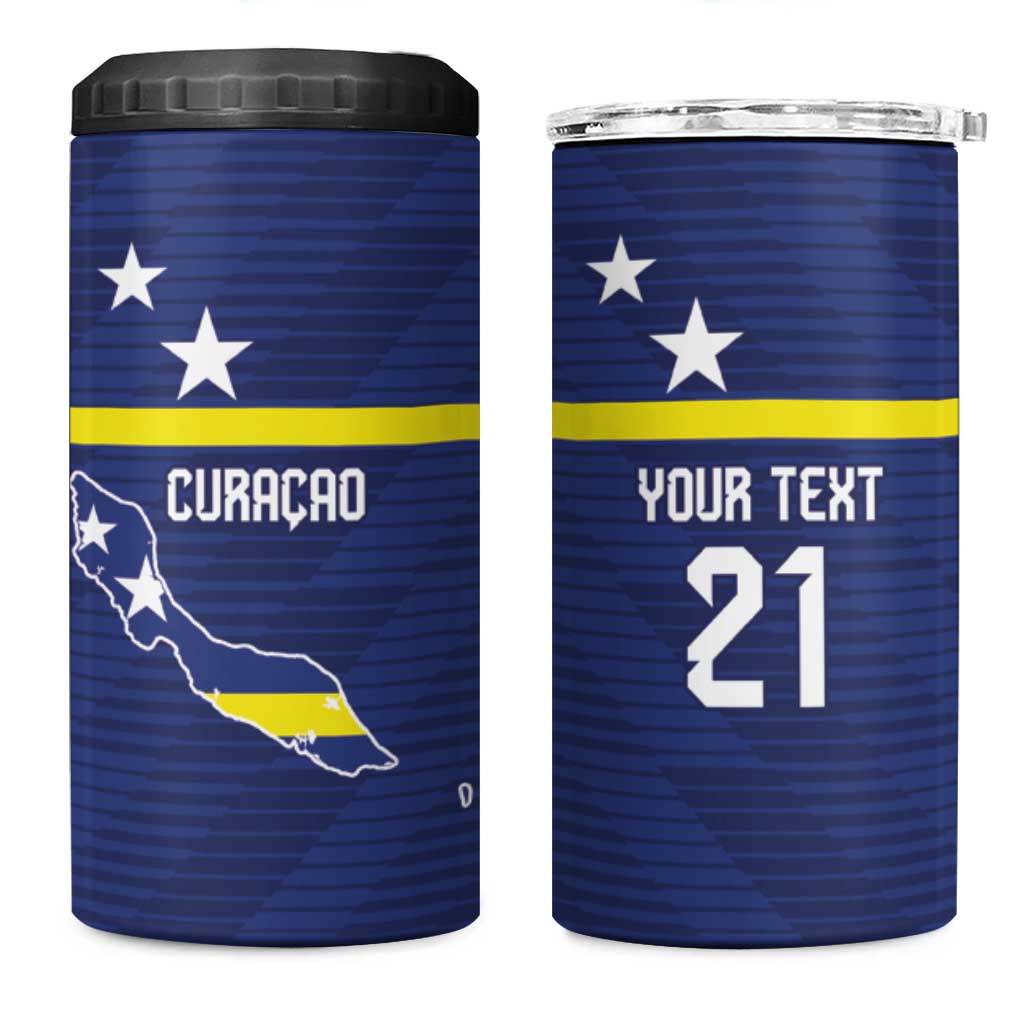 Personalized Curacao Sailboat 4 in 1 Can Cooler Tumbler Tropical Beach Sunset