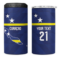 Personalized Curacao Sailboat 4 in 1 Can Cooler Tumbler Tropical Beach Sunset