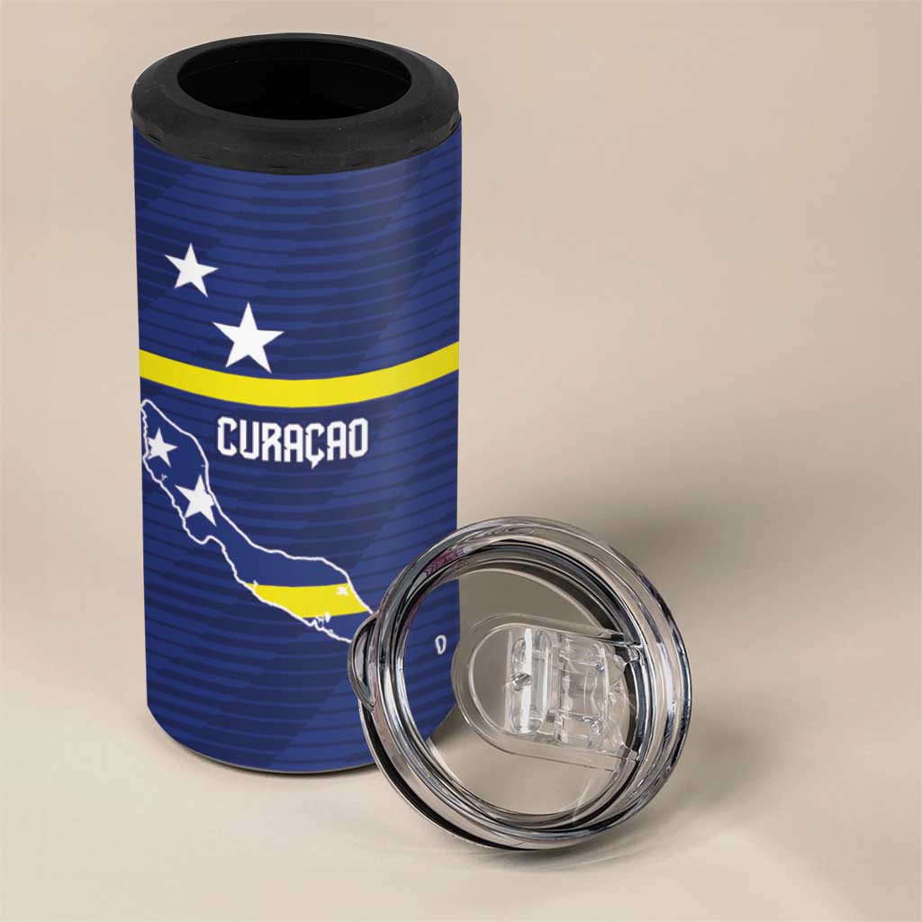 Personalized Curacao Sailboat 4 in 1 Can Cooler Tumbler Tropical Beach Sunset