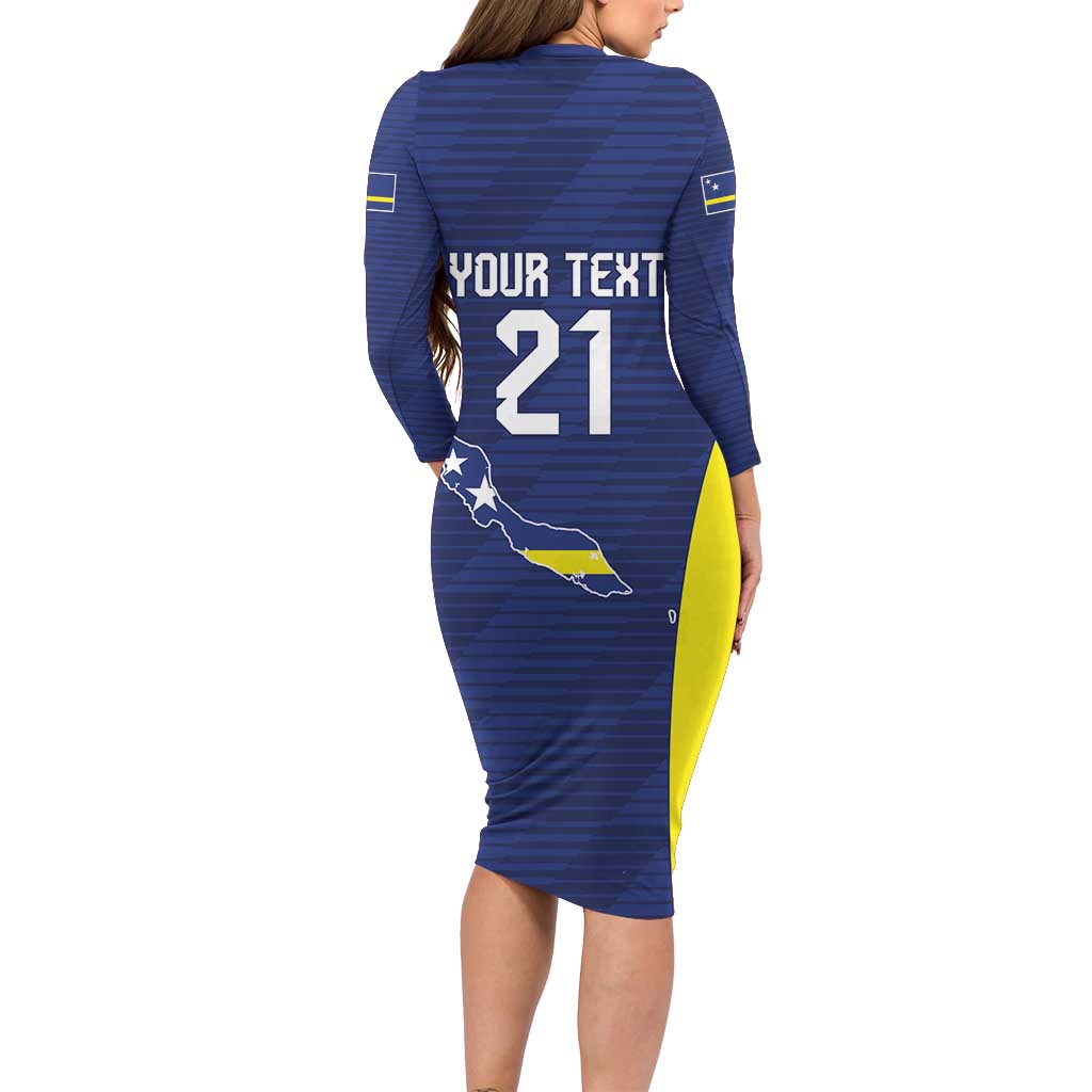 Personalized Curacao Sailboat Family Matching Long Sleeve Bodycon Dress and Hawaiian Shirt Tropical Beach Sunset