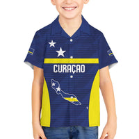 Personalized Curacao Sailboat Family Matching Off The Shoulder Long Sleeve Dress and Hawaiian Shirt Tropical Beach Sunset
