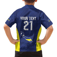 Personalized Curacao Sailboat Family Matching Off Shoulder Maxi Dress and Hawaiian Shirt Tropical Beach Sunset