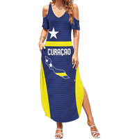 Personalized Curacao Sailboat Family Matching Summer Maxi Dress and Hawaiian Shirt Tropical Beach Sunset