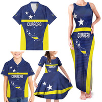 Personalized Curacao Sailboat Family Matching Tank Maxi Dress and Hawaiian Shirt Tropical Beach Sunset