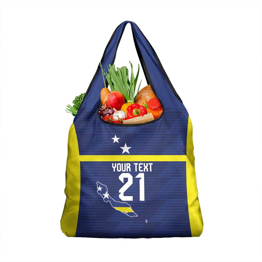 Personalized Curacao Sailboat Grocery Bag Tropical Beach Sunset