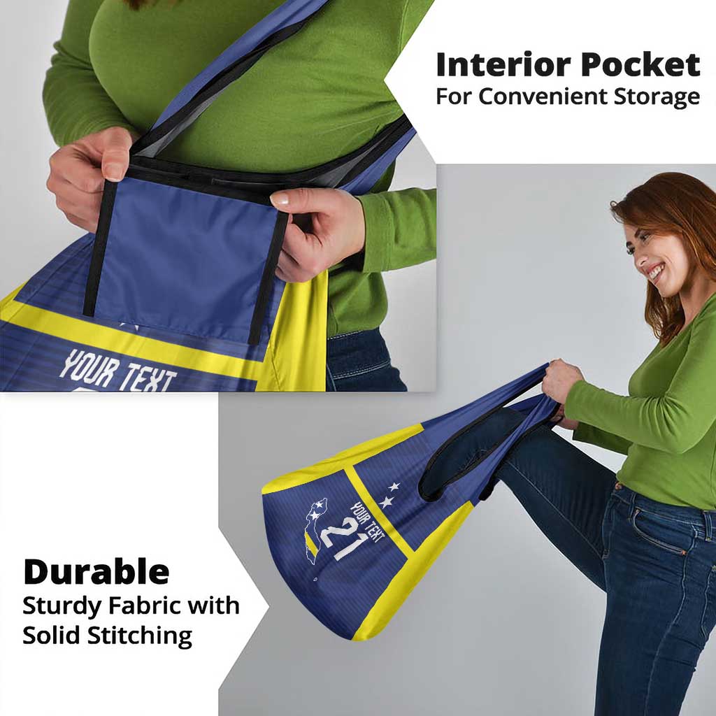 Personalized Curacao Sailboat Grocery Bag Tropical Beach Sunset