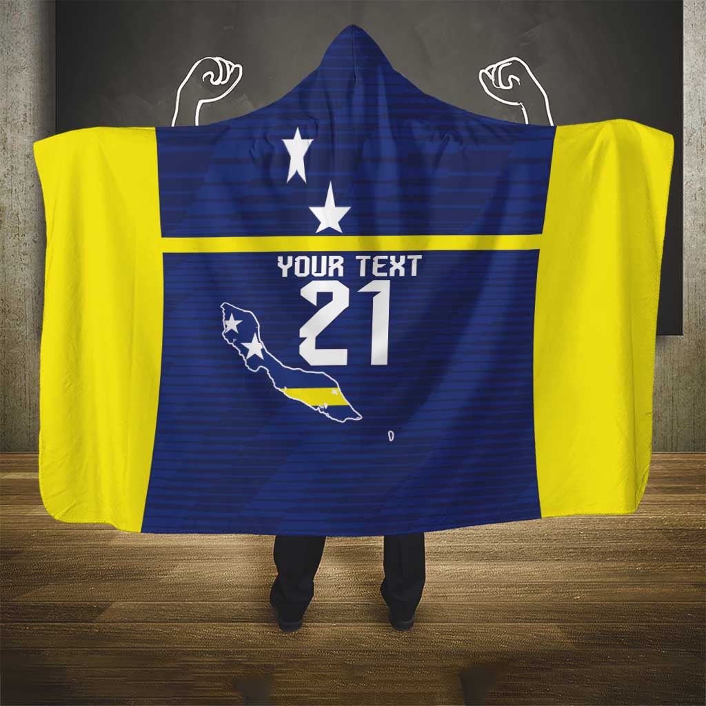 Personalized Curacao Sailboat Hooded Blanket Tropical Beach Sunset