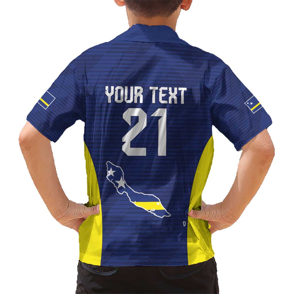 Personalized Curacao Sailboat Kid Hawaiian Shirt Tropical Beach Sunset