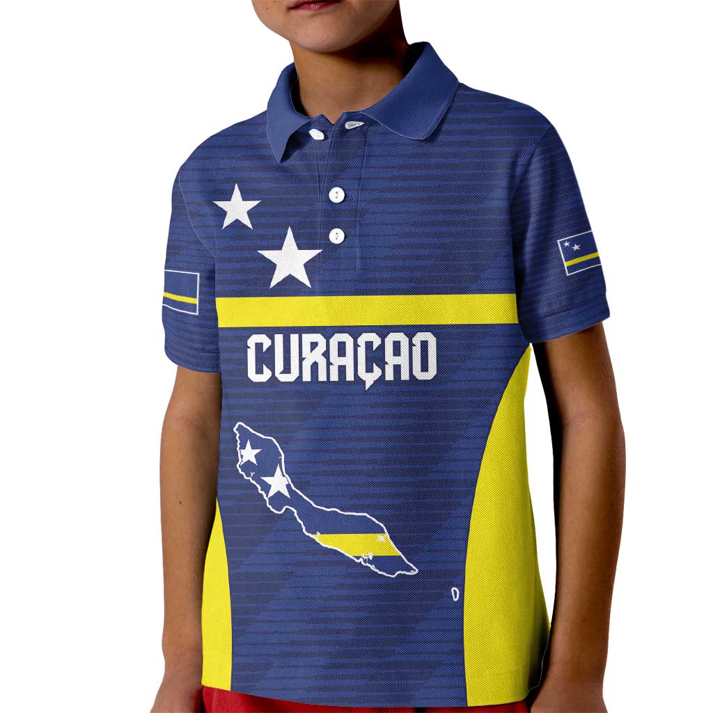 Personalized Curacao Sailboat Kid Polo Shirt Tropical Beach Sunset