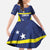Personalized Curacao Sailboat Kid Short Sleeve Dress Tropical Beach Sunset