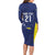 Personalized Curacao Sailboat Long Sleeve Bodycon Dress Tropical Beach Sunset