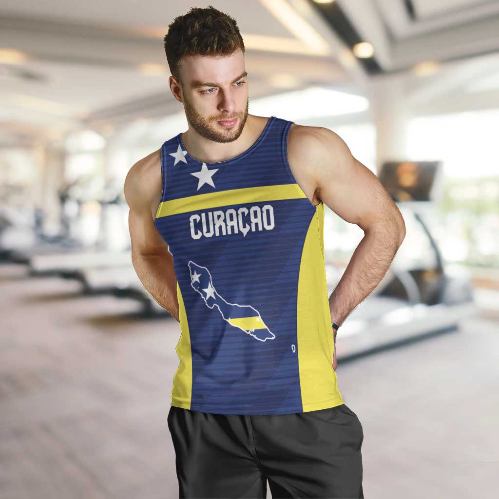 Personalized Curacao Sailboat Men Tank Top Tropical Beach Sunset