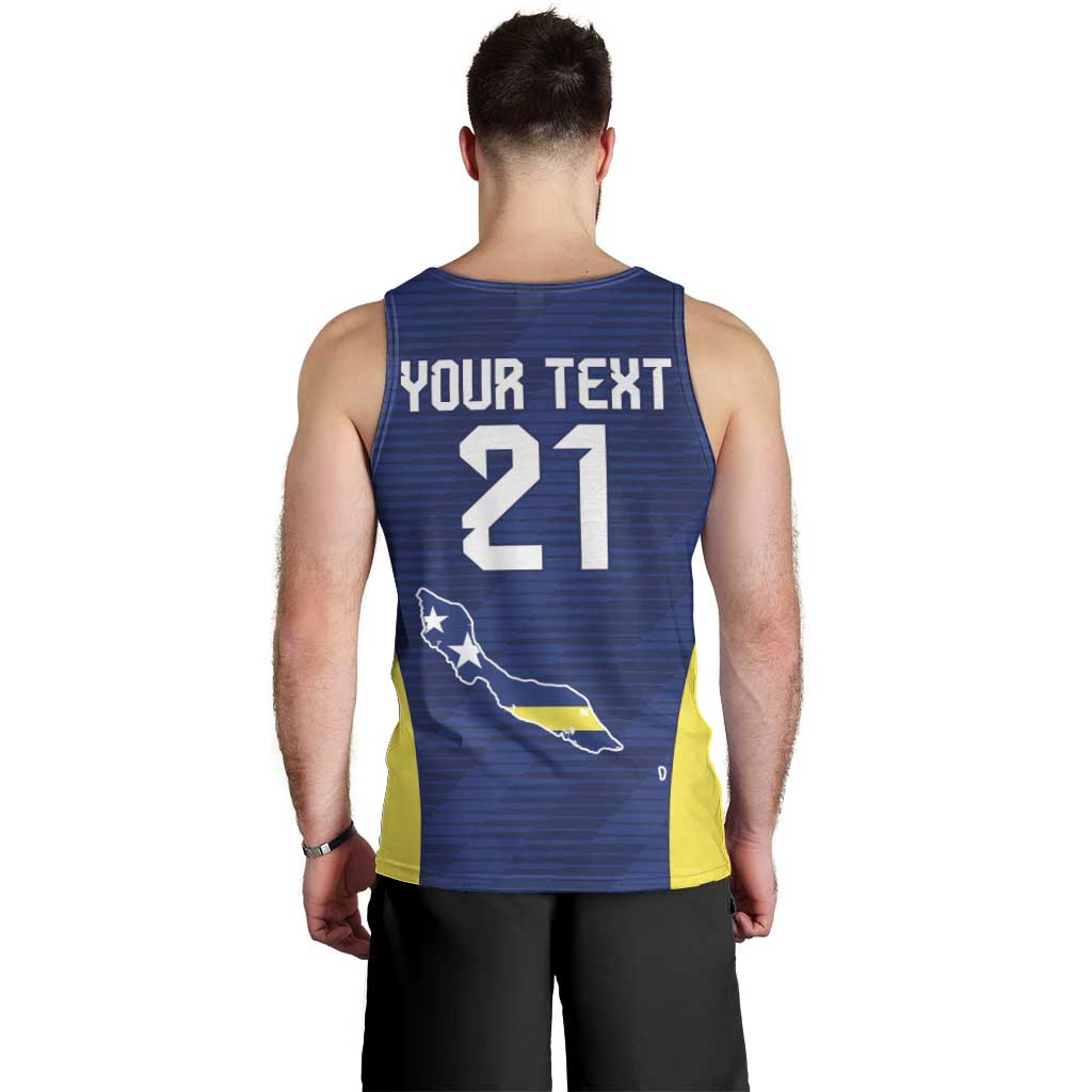 Personalized Curacao Sailboat Men Tank Top Tropical Beach Sunset