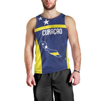 Personalized Curacao Sailboat Men Tank Top Tropical Beach Sunset