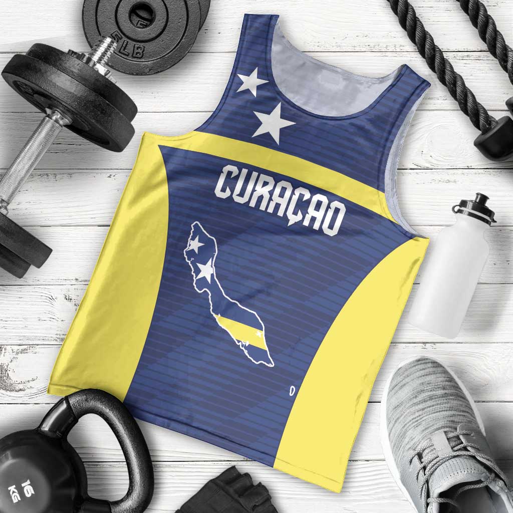 Personalized Curacao Sailboat Men Tank Top Tropical Beach Sunset