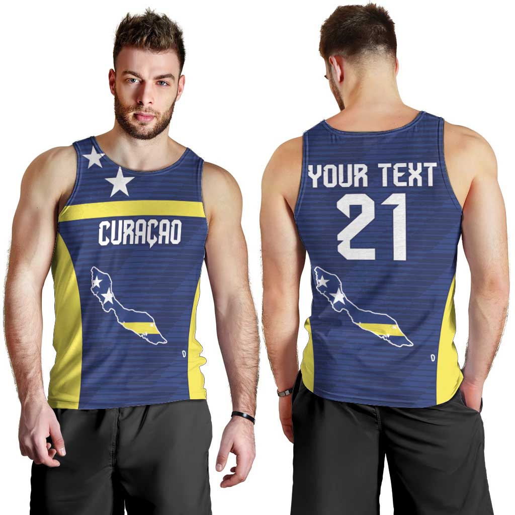 Personalized Curacao Sailboat Men Tank Top Tropical Beach Sunset