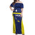 Personalized Curacao Sailboat Off Shoulder Maxi Dress Tropical Beach Sunset
